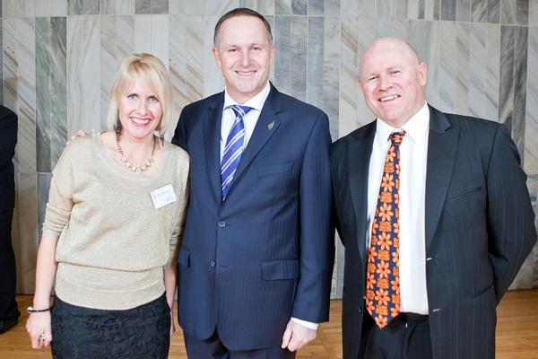 Wendy Morrison, Rt. Hon. John Key with Bay of Plenty Polytechnic's James Paterson.